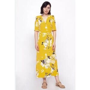 Sea New York Yellow Floral Midi Dress